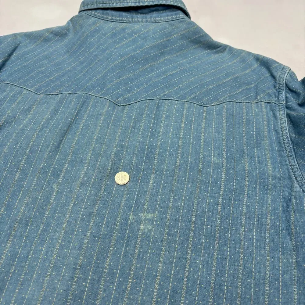 RRL Double RL Ralph Lauren Striped Plaid Lined Snap Shirt Men's M Southwestern - Picture 10 of 11